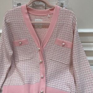 Sandro pink knit three piece suit